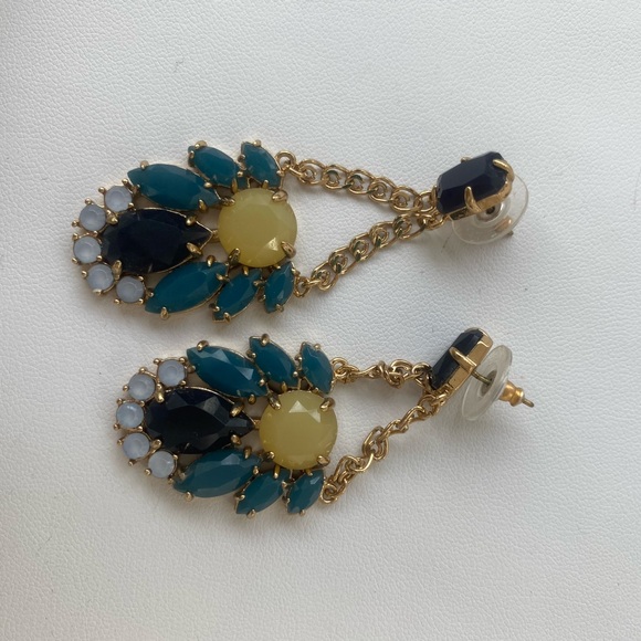 kate spade Jewelry - Kate Spade collector vintage Gold and Blue Statement Earrings
